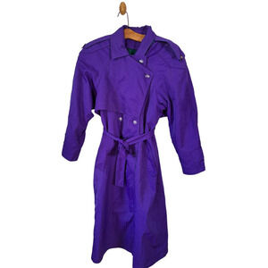 Vintage 80s/90s Purple Nylon Overcoat Women's Size 4 Petite Small